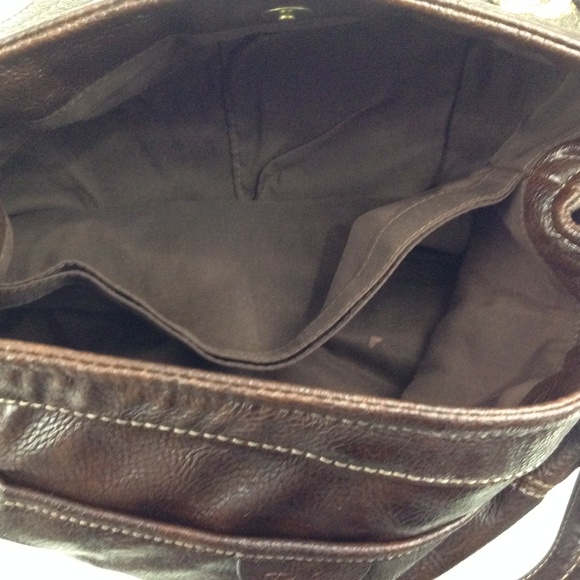 Relic Fabric Print Stripe Brown Faux Leather Bag - Picture 8 of 8